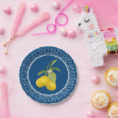 レモンの木と葉花の鍛造された鉄柵 ペーパープレート (パーティー)