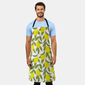 レモンの木のシームレスな模様 エプロン (着用した状態)