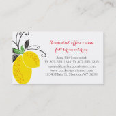 レモンの木のパン屋のシェフのケイタリングビジネスカード 名刺 (裏面)