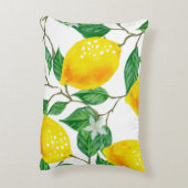 レモンの木の枕の、黄色及び緑のアクセントの枕 アクセントクッション (裏面(縦))