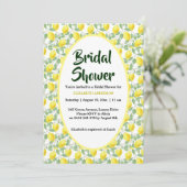 レモンの木の黄色緑のブライダルシャワー 招待状 (スタンド正面)