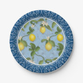 レモンの木のEspalier wの錬鉄の塀の芸術 ペーパープレート (正面)
