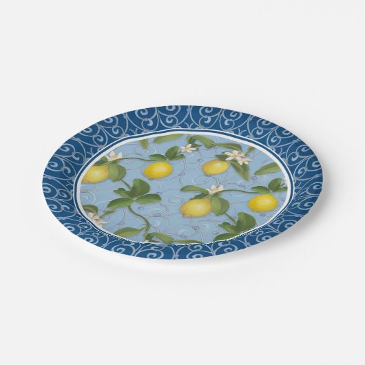 レモンの木のEspalier wの錬鉄の塀の芸術 ペーパープレート (アングル)