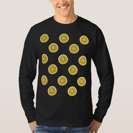 レモンの果実のパターン Tシャツ (正面)