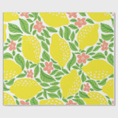レモンの果物の柄。夏の縫い目の無いパター ラッピングペーパー (フラット)