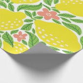 レモンの果物の柄。夏の縫い目の無いパター ラッピングペーパー (角)