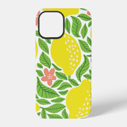 レモンの果物の柄。夏の縫い目の無いパター iPhoneケース (裏面)