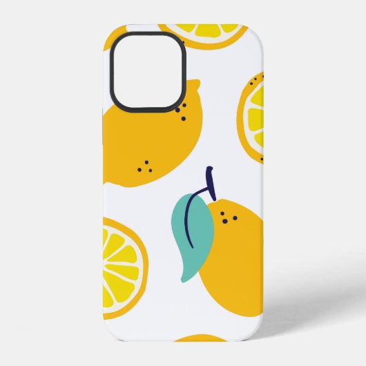 レモンの果物の継ぎ目のない模様 iPhoneケース (裏面)