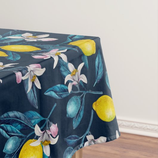 レモンの枝と花と青の果実 テーブルクロス (インサイチュ)