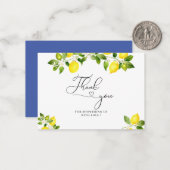 レモンの枝と青モザイク感謝していユー ノートカード (正面/裏面インサイチュ)