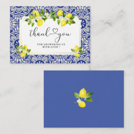 レモンの枝と青モザイク感謝していユー ノートカード