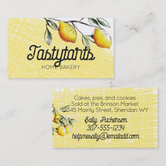 レモンの枝料理ベーキングケータリングビジネスc... 名刺 (正面/裏面)