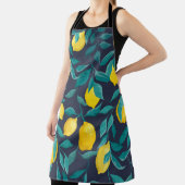 レモンの枝：青い装飾継ぎ目 エプロン (インサイチュ)