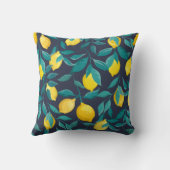 レモンの枝：青い装飾継ぎ目 クッション (裏面)