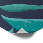 レモンの枝：青い装飾継ぎ目 ポスター (角)