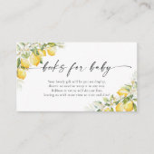 レモンの柑橘類のベビーエンクロージャカード エンクロージャーカード (正面)