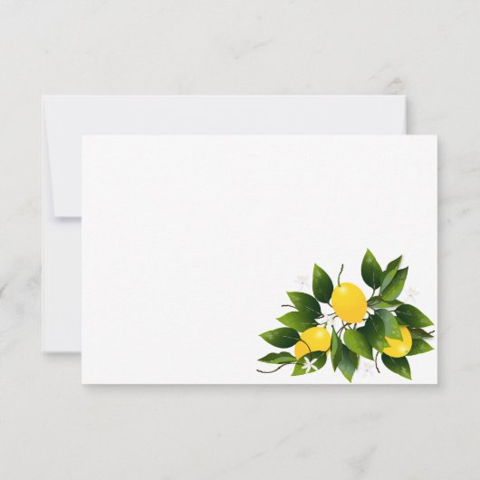 レモンの柑橘類の花のフルーツパーティ 出欠カード (裏面)