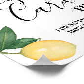 レモンの柑橘類 お好みのカードをここに貼ってください シャワーのサイン ポスター (角)