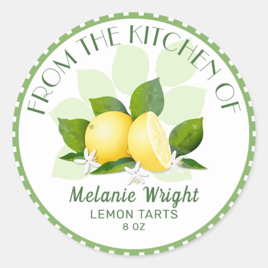 レモンの柑橘類 果物 缶詰 ラウンドシール (正面)