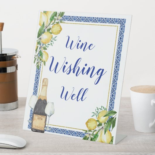 レモンの植物性ブルータイルワインが良く願う 台座サイン (インサイチュ)