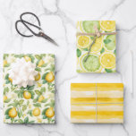 レモンの水の色を染める ラッピングペーパーシート<br><div class="desc">Zesty Lemon Waterカラーラッピング紙シートでギフトを明るくする。レモ鮮やかンイラストを爽やかな水彩色で彩り、夏の風情と魅力のエッセンスを取り入れたデザイン。活気のある陽気なtouchを今に追加するのに最適!</div>