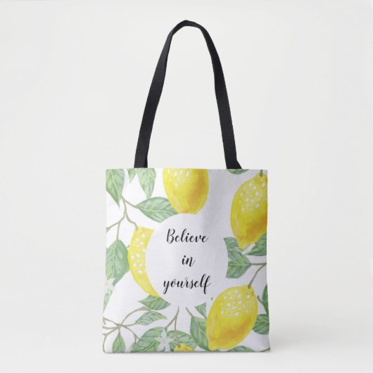 レモンの水の色信じが自分で好みトート トートバッグ (正面)