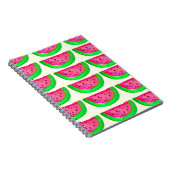 レモンの水分が多いピンクのスイカのフルーツパターン ノートブック (右側)