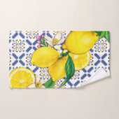 レモンの水彩パター地中海のン バスタオルセット (ハンドタオル)