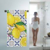 レモンの水彩パター地中海のン バスタオルセット
