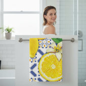 レモンの水彩パター地中海のン バスタオルセット