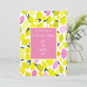 レモンの水彩モダンデザインガーデンパーティー 招待状 (スタンド正面)