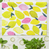 レモンの水彩模様 キッチンタオル (折り畳み)