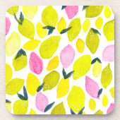レモンの水彩模様 コースター (正面)