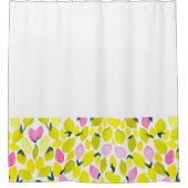 レモンの水彩模様 シャワーカーテン (正面)