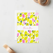 レモンの水彩模様 ノートカード (正面/裏面インサイチュ)