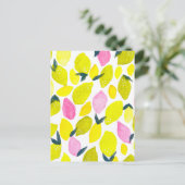 レモンの水彩模様 ポストカード (スタンド正面)