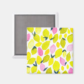 レモンの水彩模様 マグネット (正面/裏面)