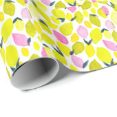 レモンの水彩模様 ラッピングペーパー (ロールコーナー)