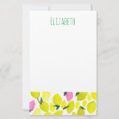 レモンの水彩模様 便箋 (正面)