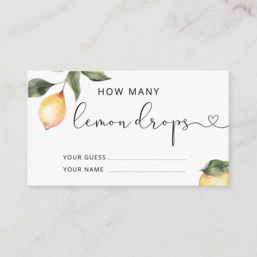 レモンの粒の数 エンクロージャーカード (正面)