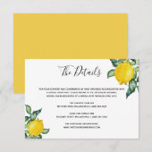 レモンの結婚式詳細挿入カード エンクロージャーカード (正面/裏面)