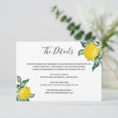 レモンの結婚式詳細挿入カード エンクロージャーカード (スタンド正面)