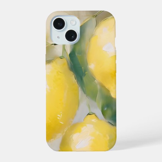 レモンの絵画 iPhone 15ケース (裏面)