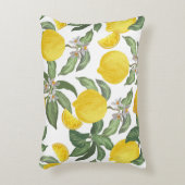 レモンの継ぎ目のないヴィンテージパターン。熱帯果実バック アクセントクッション (正面(垂直))