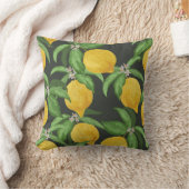 レモンの継ぎ目のないヴィンテージパターン。熱帯果実バック クッション (ブランケット)