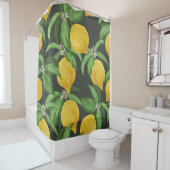 レモンの継ぎ目のないヴィンテージパターン。熱帯果実バック シャワーカーテン (インサイチュ)