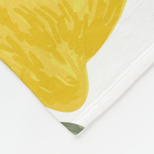 レモンの継ぎ目のないヴィンテージパターン。熱帯果実バック フリースブランケット (角)