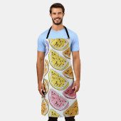 レモンの継ぎ目のない模様。citの夏背景 エプロン (着用した状態)