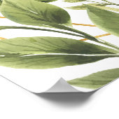 レモンの緑の幾何学的なフレーム赤ちゃんシャワーのサイン ポスター (角)