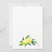 レモンの緑の花のカップルのシャワー 招待状 (裏面)
